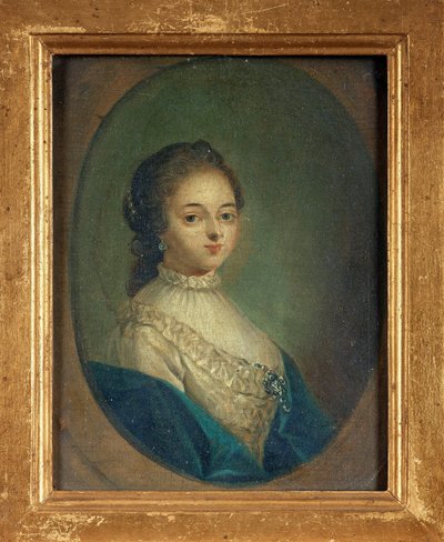 Portret van de schrijfster Madeleine de Scudery door French School