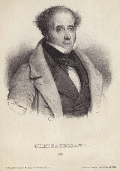 Portret van vicomte de Chateaubriand door French School
