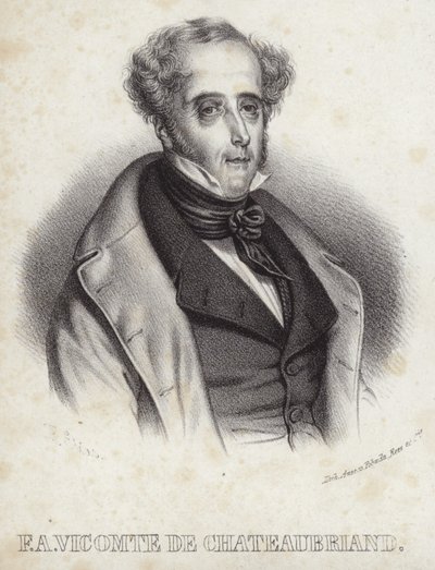Portret van vicomte de Chateaubriand door French School