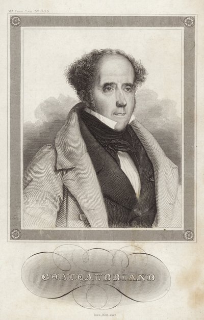 Portret van vicomte de Chateaubriand door French School