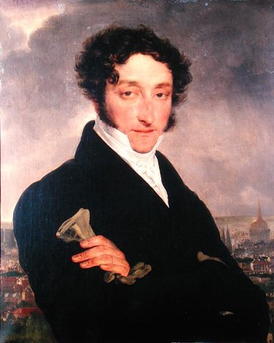 Portret vermoedelijk van Charles Nodier (olie op doek) door French School