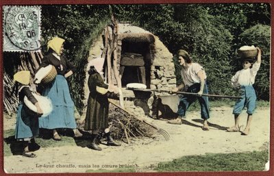 Ansichtkaart met afbeelding van een gemeenschappelijke oven, 1906 door French School