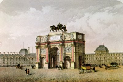 Ansichtkaart van de Arc de Triomphe du Carrousel, Parijs door French School