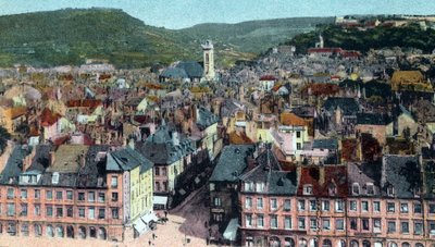 Ansichtkaart van het uitzicht vanaf Madeleine Tower, Besancon, c. 1930 door French School