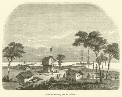 Post van Gabon, kust van Gabon (gravure) door French School