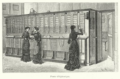 Telefoonpost (gravure) door French School