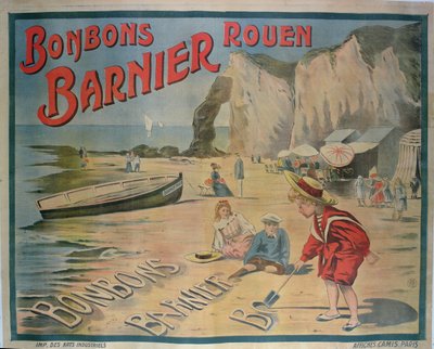 Poster die Barnier snoep adverteert door French School