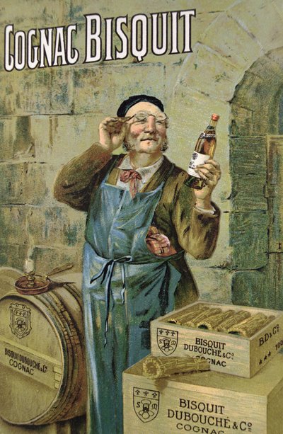 Poster die Bisquit Cognac aankondigt door French School