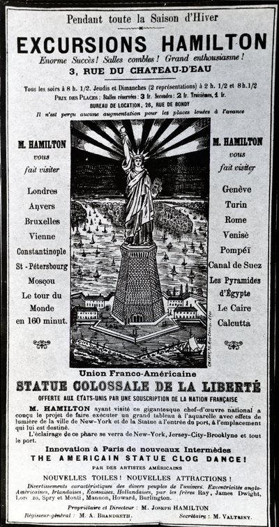 Poster die Excursies Hamilton adverteert, c.1890 door French School