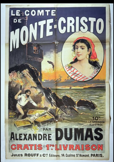 Poster voor Le Comte de Monte Cristo door Alexandre Dumas Père door French School