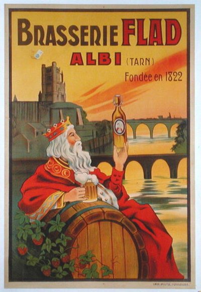 Poster voor de Brasserie Flad in Albi door French School