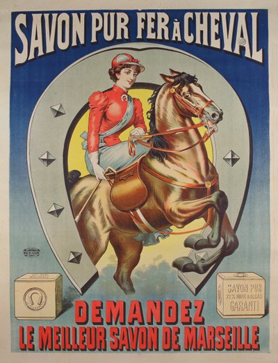 Poster voor Le Fer à cheval zeep door French School