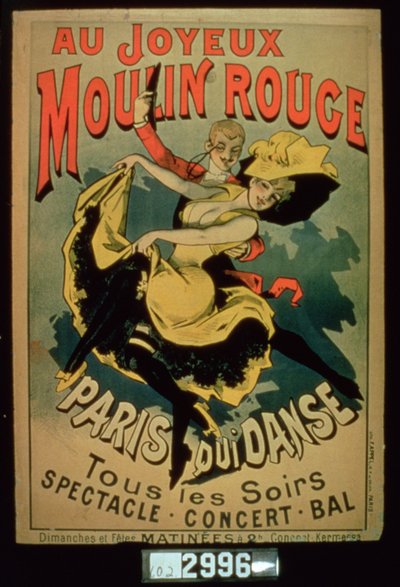 Poster voor Paris Dances at the Joyous Moulin Rouge, Parijs door French School