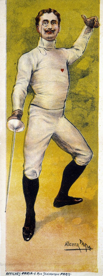Poster voor schermen ontworpen door de Faria werkplaats in Parijs in 1898. door French School