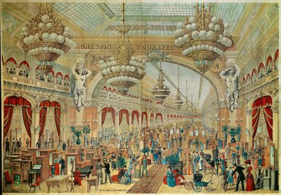 Poster voor winkels (of galerijen) Crespin Dufayel op Boulevard Barbès in Parijs. 19e eeuw Parijs. Decoratieve Kunsten door French School