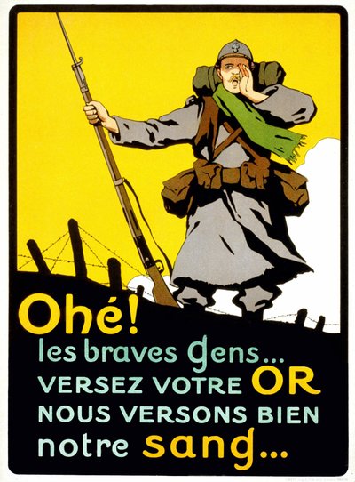 Poster om de Fransen te overtuigen hun geld te betalen voor Nationale Defensie: 