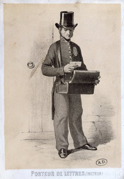 Postbode, ca. 1865 door French School