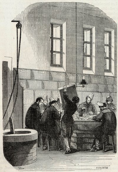 Post: Sorteren van brieven voor departementen en het buitenland - Gravure in 