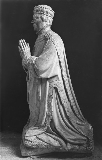 Biddende knielende figuur van Hertog Jean de Berry (1340-1416) Graaf van Poitiers, 15e-18e eeuw door French School