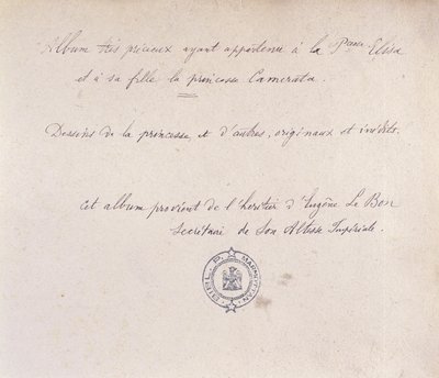 Kostbaar album dat toebehoorde aan Prinses Elisa en haar dochter Camerata door French School