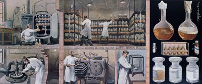 Bereiding van serums om tuberculose te bestrijden, uit Les Animaux, ca. 1900 door French School
