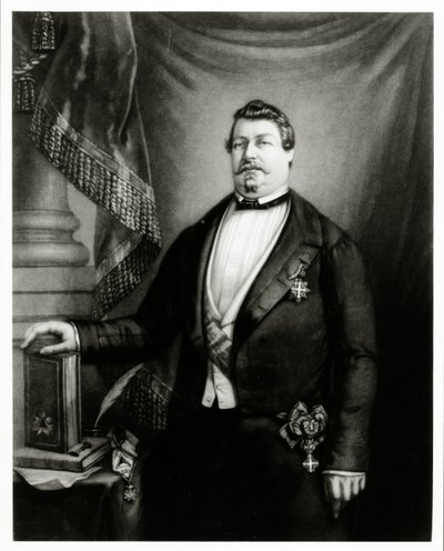 Prins Lucien Murat als Grootmeester van de Grand Orient de France, ca. 1855 door French School