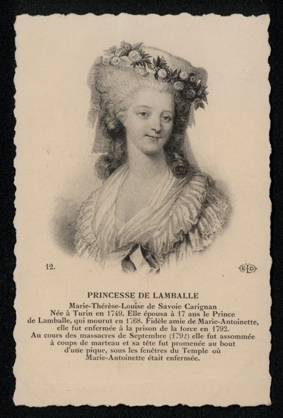 Prinses De Lamballe door French School