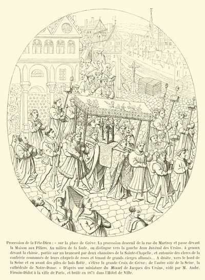 Processie van het Fête-Dieu door French School
