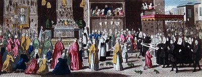 Processie tijdens het Fete-Dieu in Parijs door French School