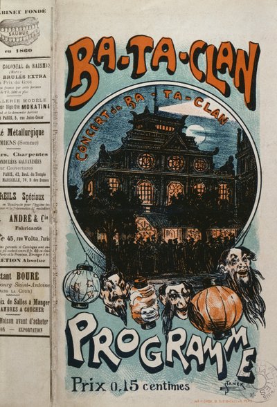 Programma voor het Ba-Ta-Clan caféconcert, c.1905 door French School