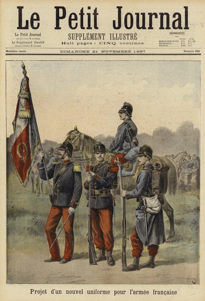 Voorgesteld nieuw uniform voor het Franse leger, 1897 door French School