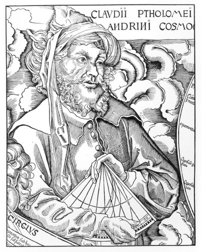 Ptolemaeus (Claudius Ptolemaeus) (ca.90-168) met een sextant door French School