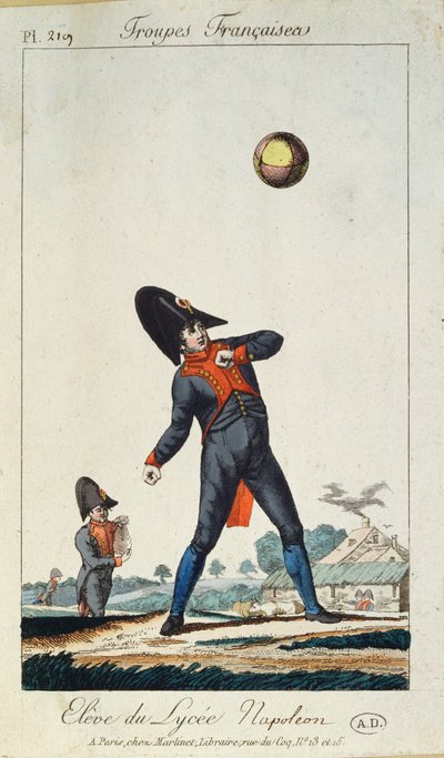 Leerling van het Lycee Napoleon, uit Troupes Francaises, ca.1805 door French School