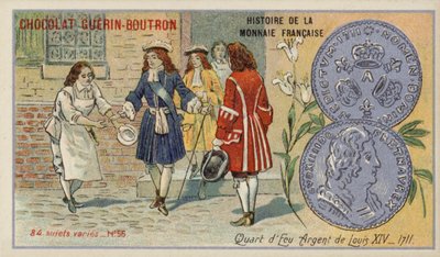 Kwart ecu van Lodewijk XIV door French School