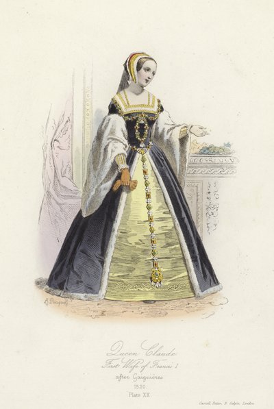 Koningin Claude, eerste vrouw van Frans I van Frankrijk door French School