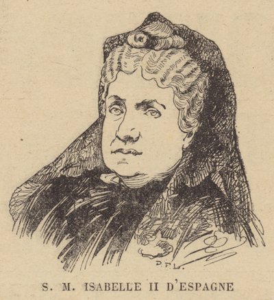 Koningin Isabella II van Spanje door French School