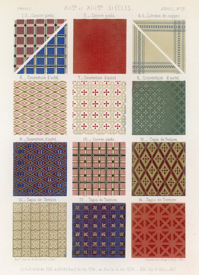 Quilts en wandtapijten van de 12e en 13e eeuw door French School