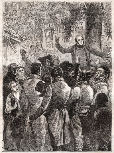 Lezing van het pamflet door Louis Marie de Lahaye de Cormenin in 1838 door French School