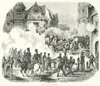 Opstand in Frankfurt, Duitsland, September 1848 door French School