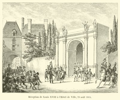 Ontvangst van Lodewijk XVIII in het stadhuis, 29 augustus 1814 door French School