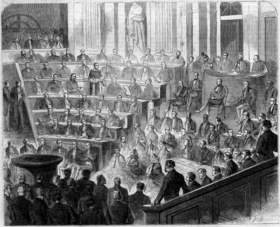 Ontvangst van Henri Lacordaire, Franse priester en dominicaan, bij de Académie Française, 24 januari door French School
