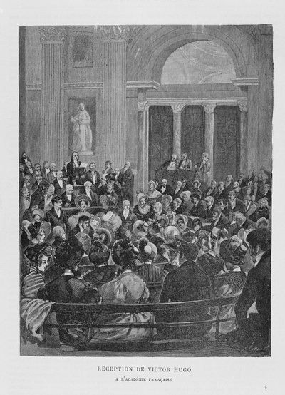 Ontvangst van Victor Hugo (1802-85) bij de Franse Academie door French School