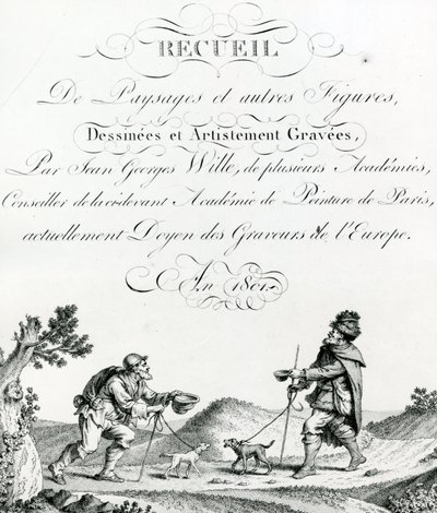 Recueil de Paysages et autres figures, getekend en artistiek gegraveerd door Johann Georg Wille door French School