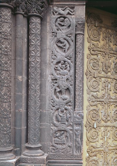 Reliëf van de westgevel met de werken van de maand, 1122-40 door French School
