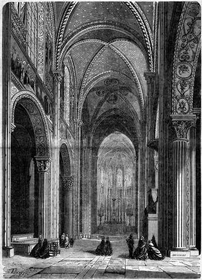 Religieuze architectuur: interieur van de kerk van Saint Germain des Pres, in Parijs door French School