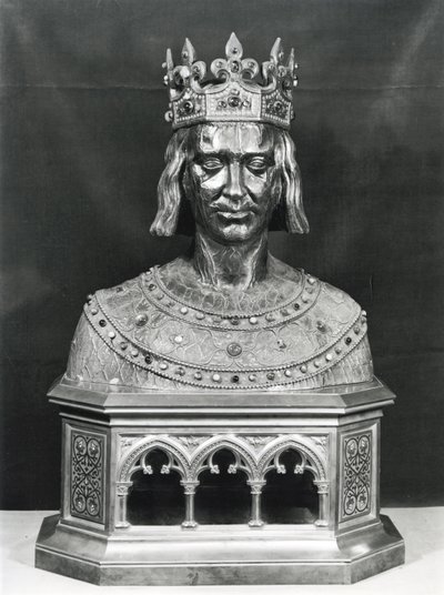 Reliekschrijn van St. Louis (1214-70) (verguld zilver) door French School
