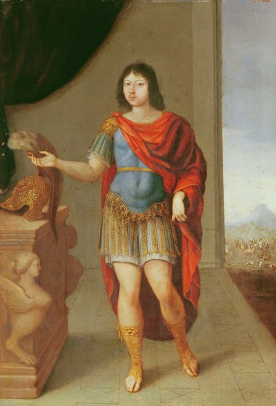 René van Froullay, graaf van Tessé gekleed als Romeinse krijger door French School