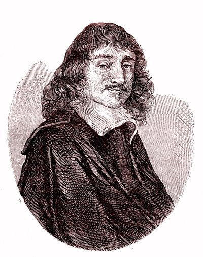 Rene Descartes, Franse natuurkundige, wiskundige, filosoof. 1865 (gravure) door French School