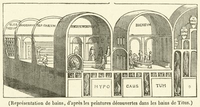 Voorstelling van baden (gravure) door French School