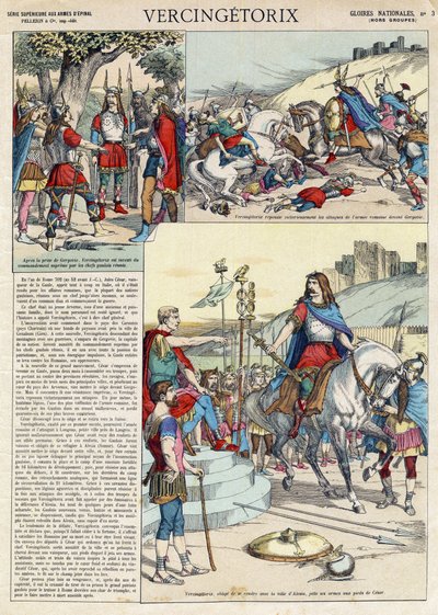 Afbeelding van Vercingetorix, krijger en Gallische leider van de Arverni-stam, gekozen door zijn volk om de oorlog tegen de Romeinen te leiden door French School